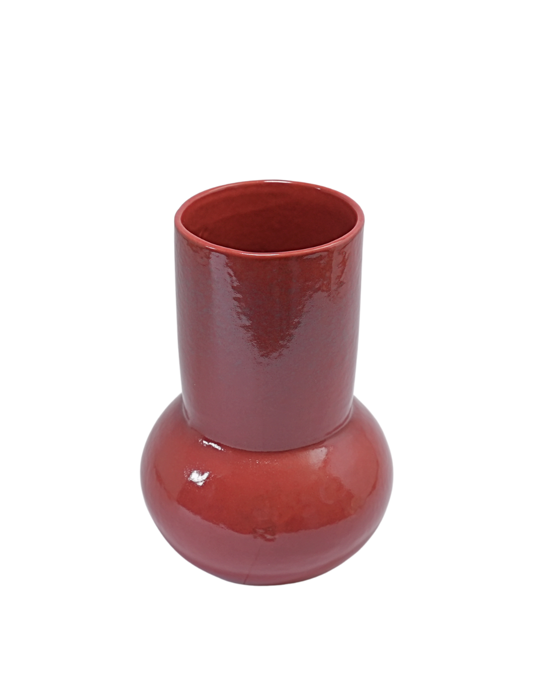 Crimson Harmony Ceramic Vase