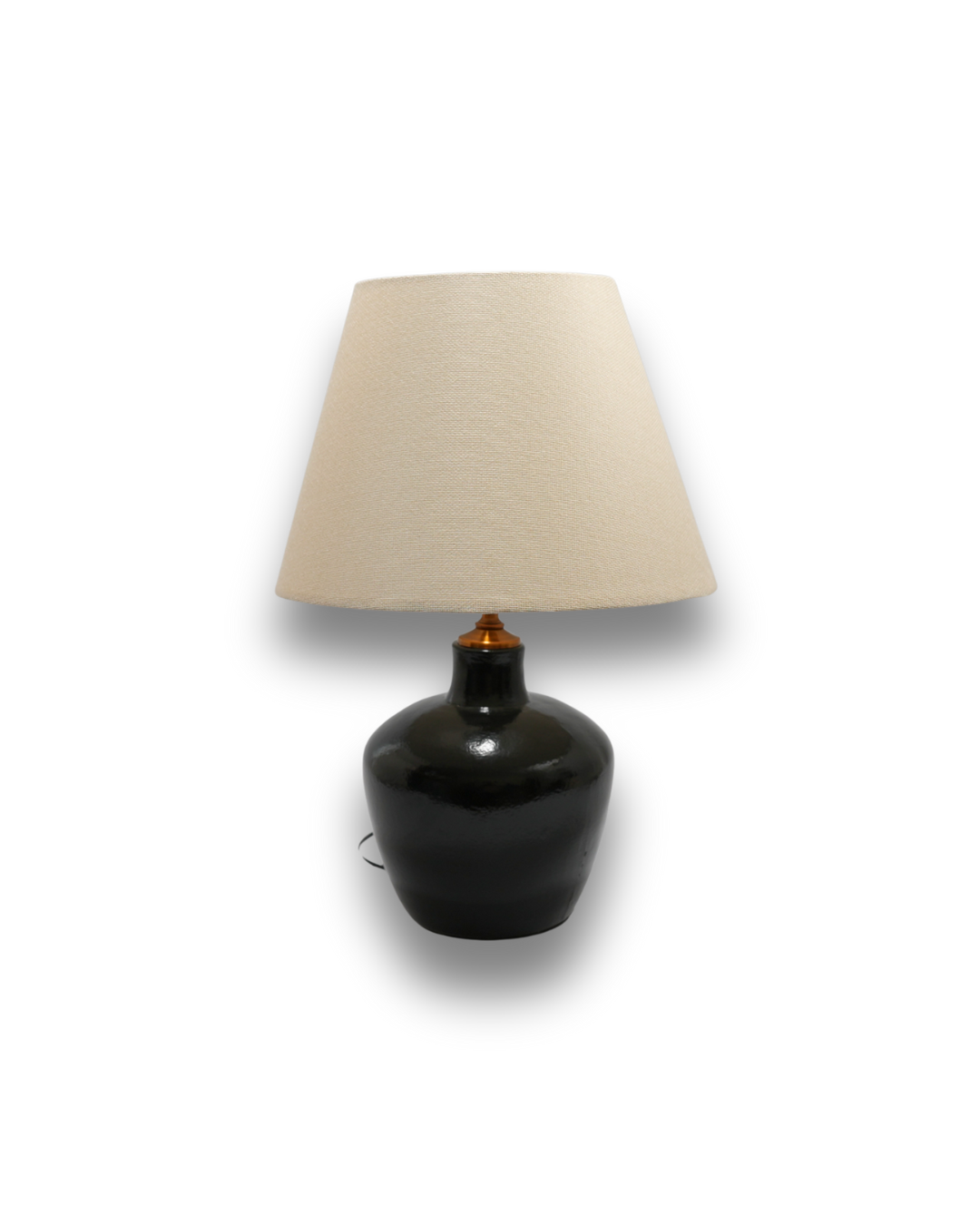 Noirstone – Glossy Black Ceramic Table Lamp