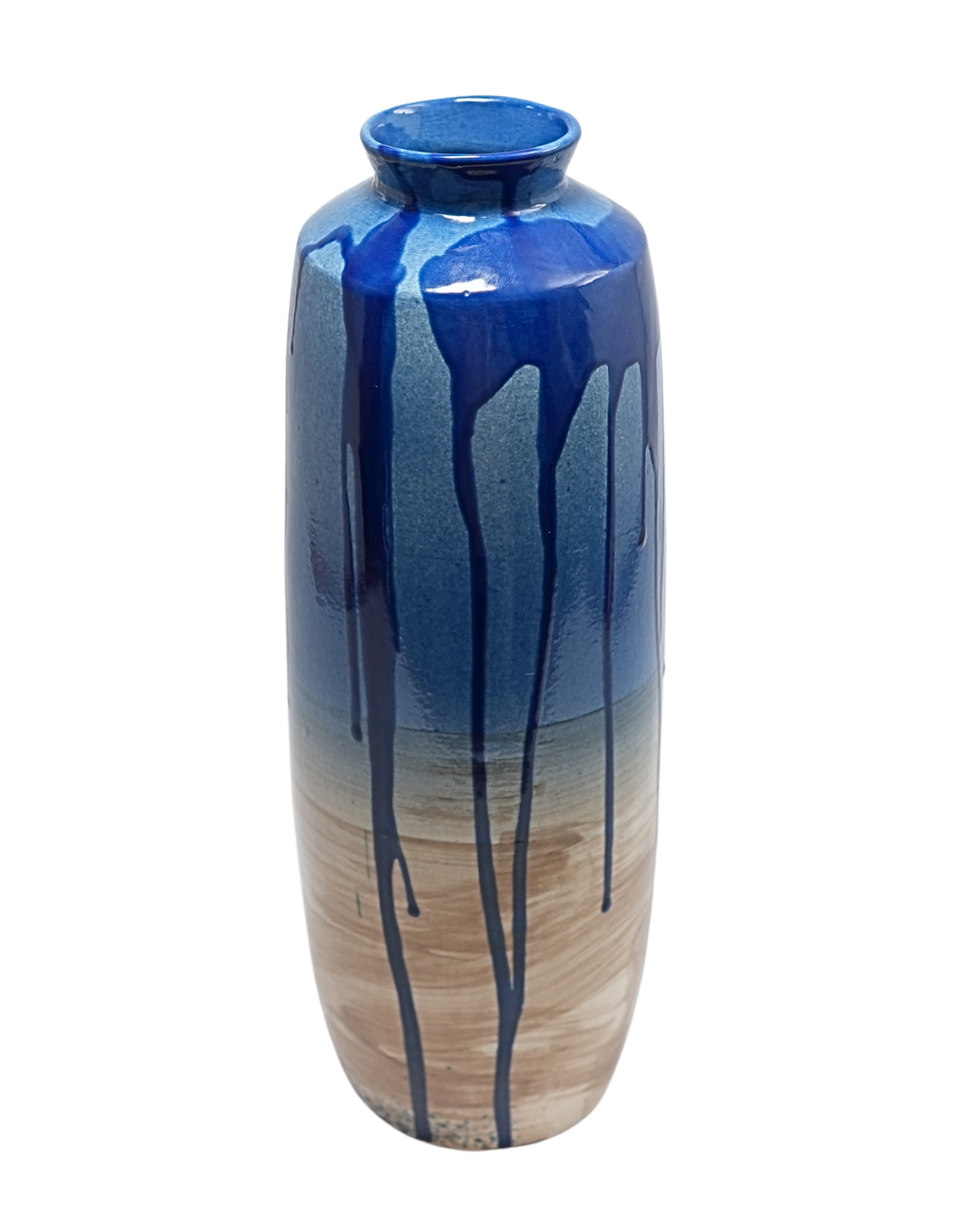 Blue Cascade Stoneware tall elegant vase