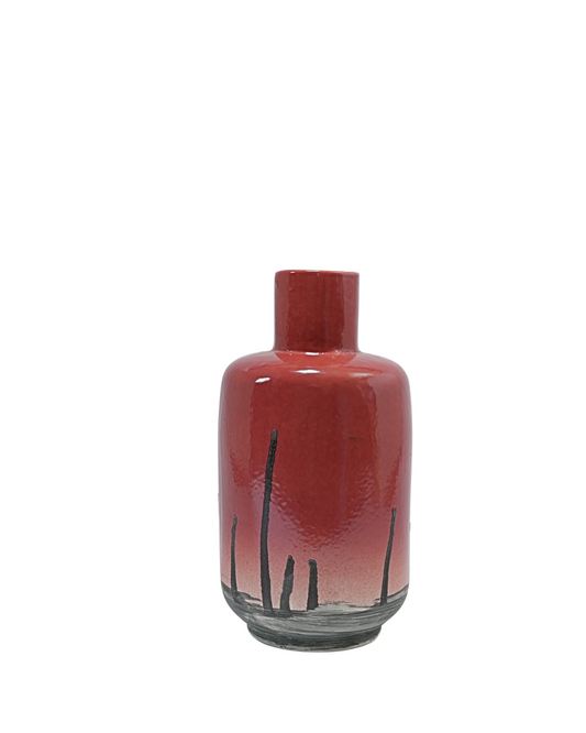 Crimson Echo Ceramic Vase