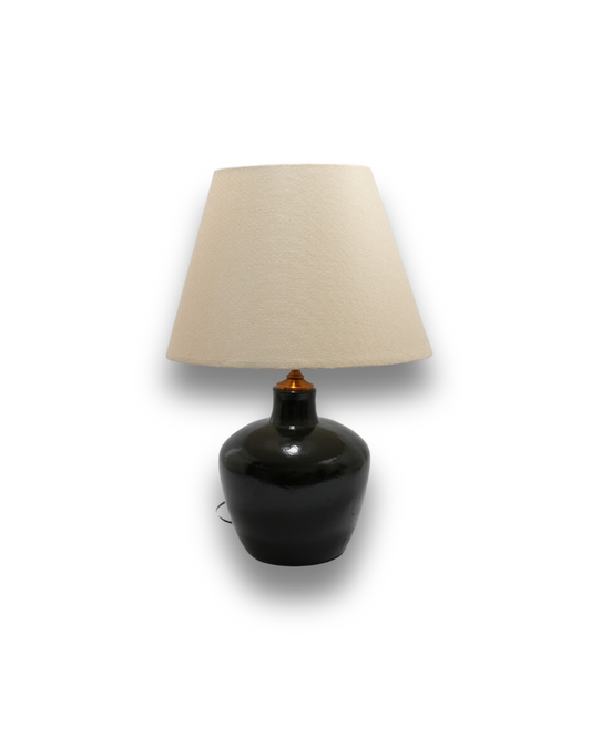 Noirstone – Glossy Black Ceramic Table Lamp